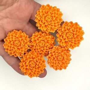 LOT OF 6 Orange Flower Rings Bundle - Adjustable - SOLD AS IS